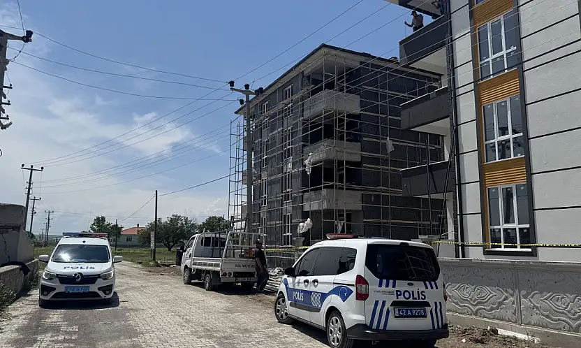 Konya'da inşaatta korkunç kaza! Elektrik akımına kapılan işçi 4'üncü kattan düştü