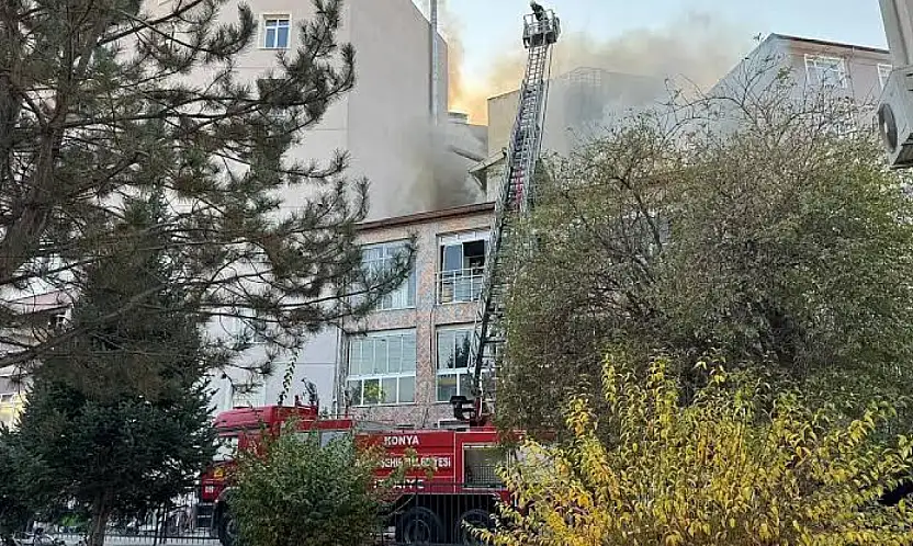 Konya'da iş yerinde yangın paniği