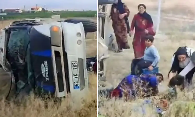 Konya'da işçi servisi kaza yaptı! Çok sayıda yaralı var