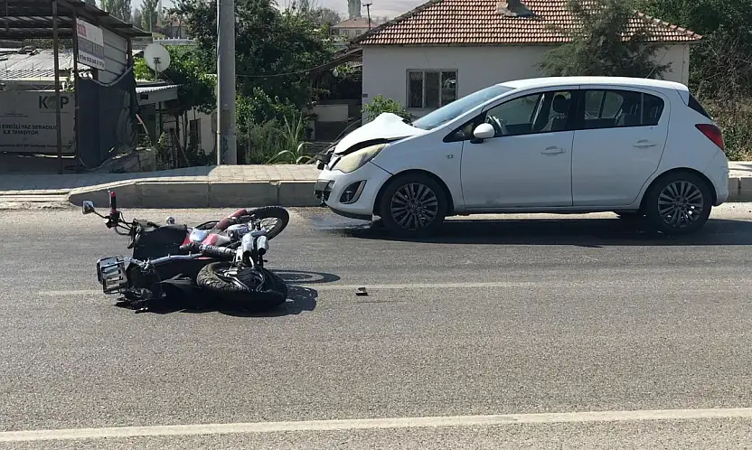 Konya'da kaza! Motosiklet sürücüsü ağır yaralı