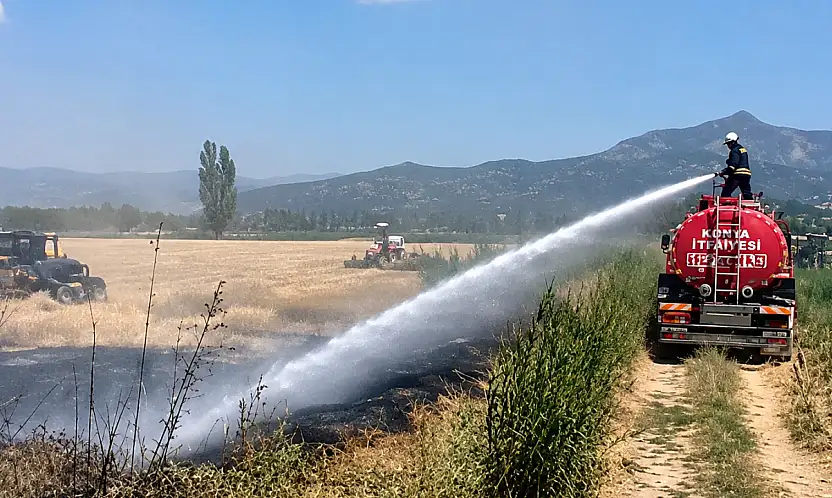 Konya'da korku dolu anlar: Alevler evlere yaklaştı!