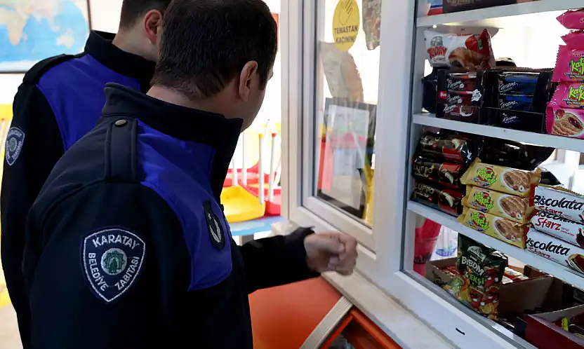 Konya'da market rafları ve okul kantinleri tek tek kontrol edildi