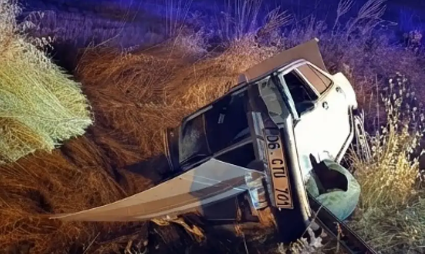Konya'da otomobil şarampole devrildi: Bir kişi yaralandı!