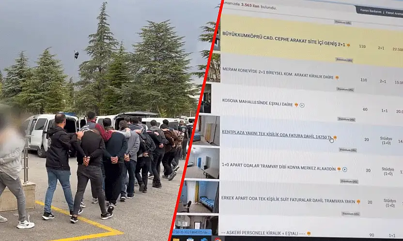 Konya'da sahte ev ilanlarıyla tuzak kurdular! 9 kişi tutuklandı