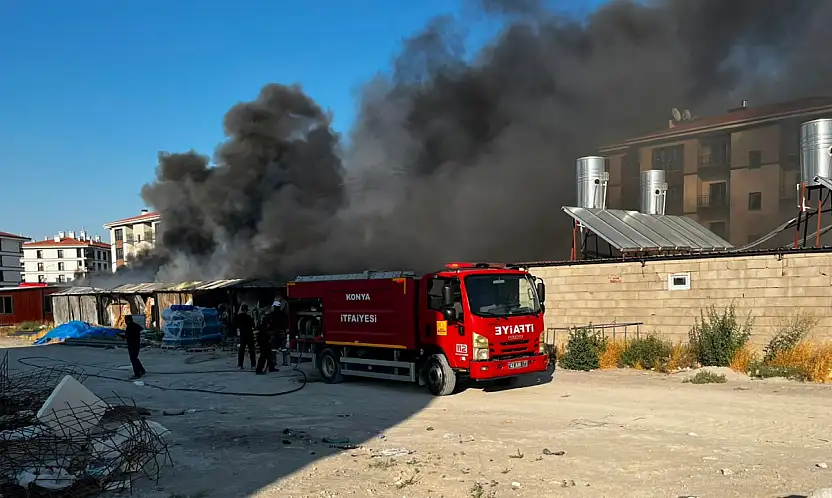 Konya'da şantiyede alevler yükseldi! Ekipler zamanla yarıştı