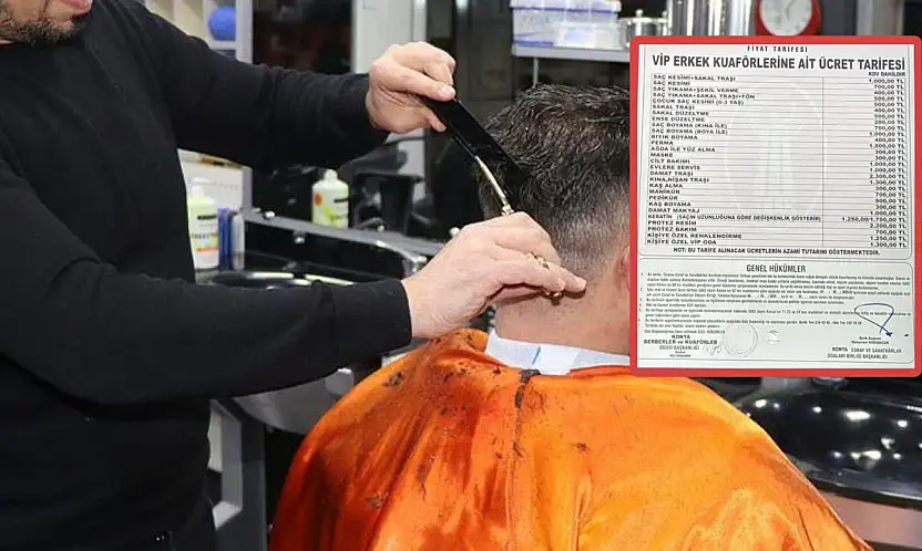 Konya'da tıraş olmanın bedeli değişti: Saç kesimi 1.000 TL sınırına dayandı