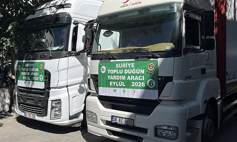 Konya'dan sınır ötesine umut taşıyan tırlar uğurlandı
