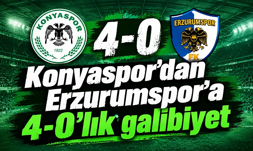 Konyaspor'dan Erzurumspor'a 4-0'lık galibiyet