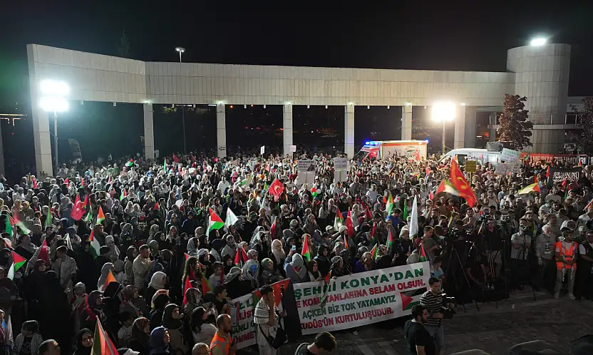 Srebrenitsa'dan başlayan özgürlük konvoyu Konya'da: Filistin'e destek büyüyor
