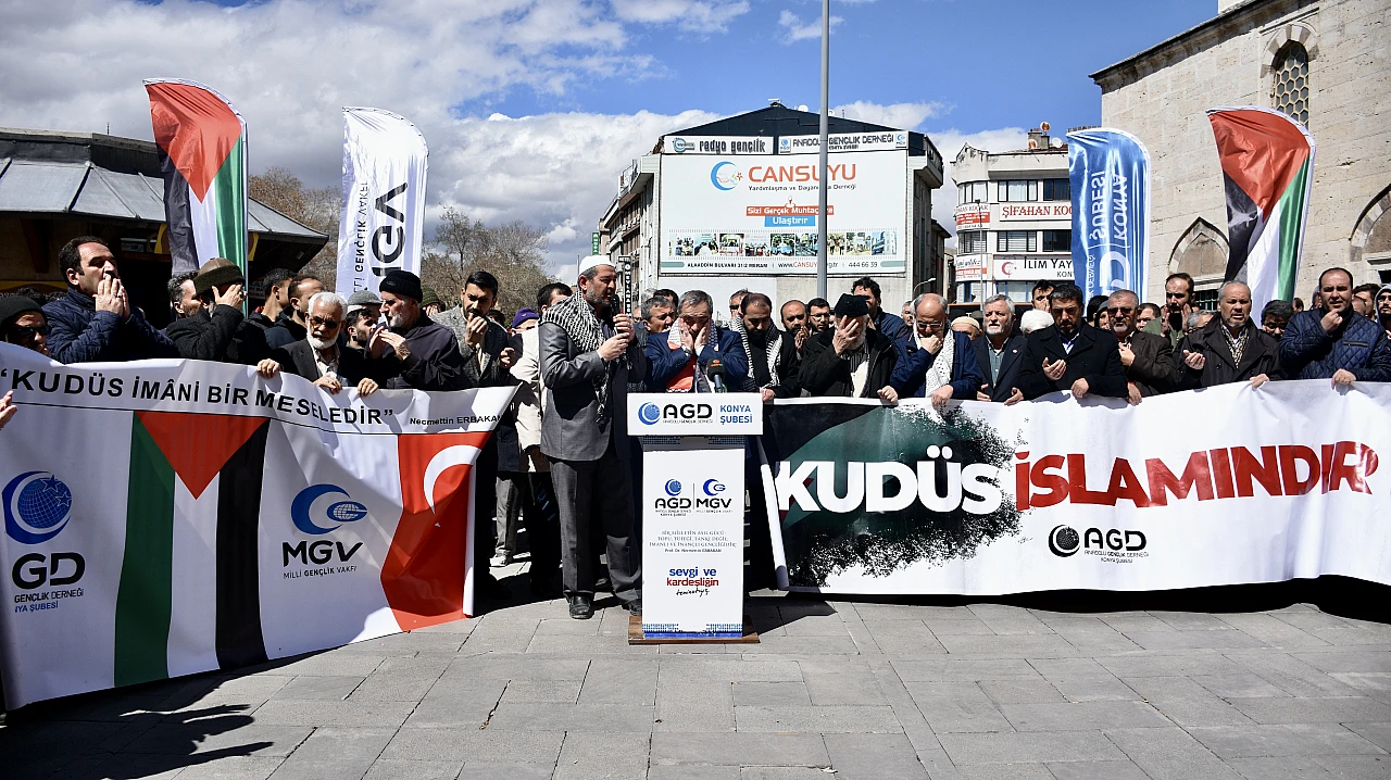 Konya'da İsrail'in saldırılarına tepki