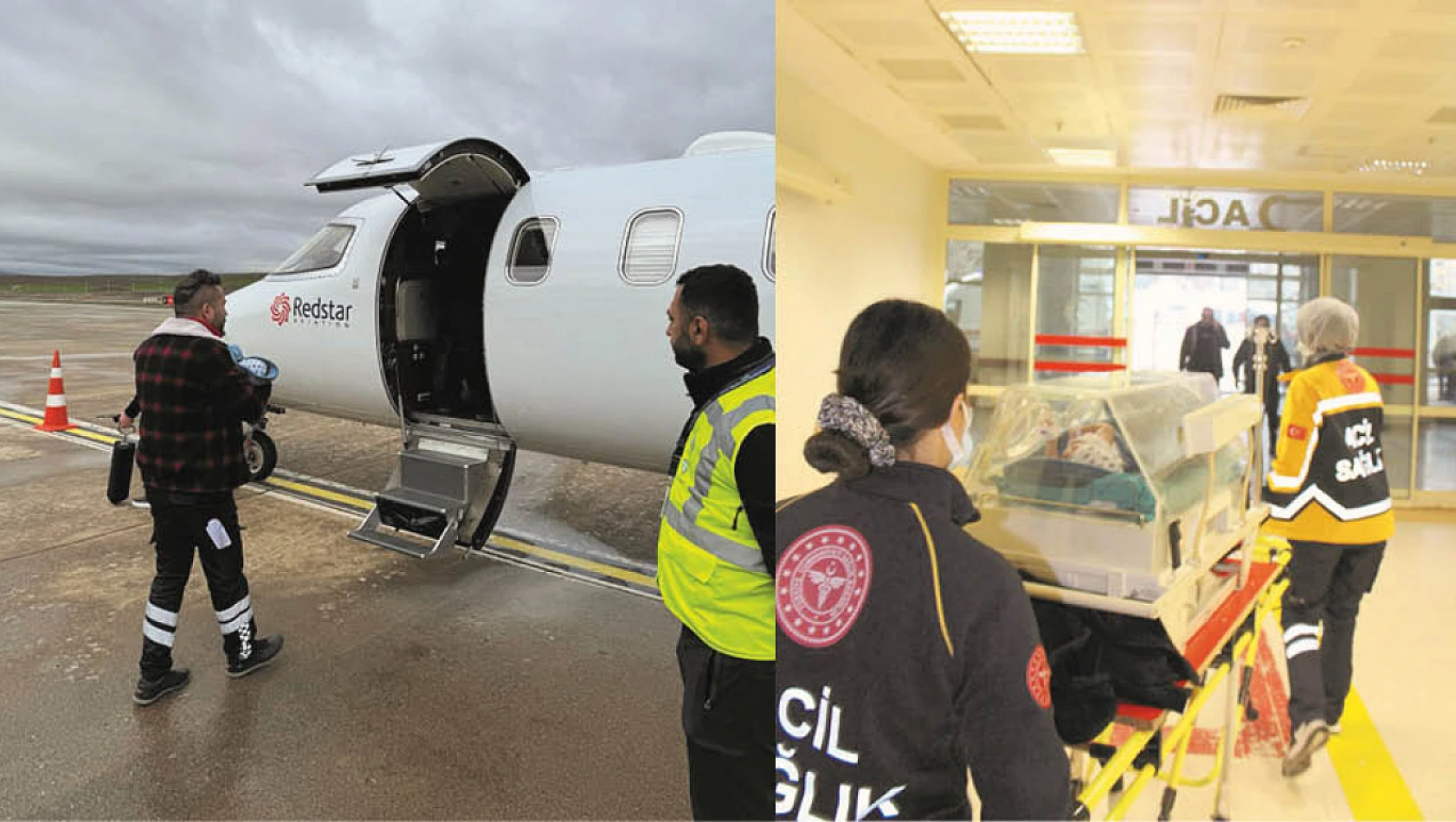 40 günlük bebek uçak ambulans ile Siirt'ten Konya'ya getirildi!