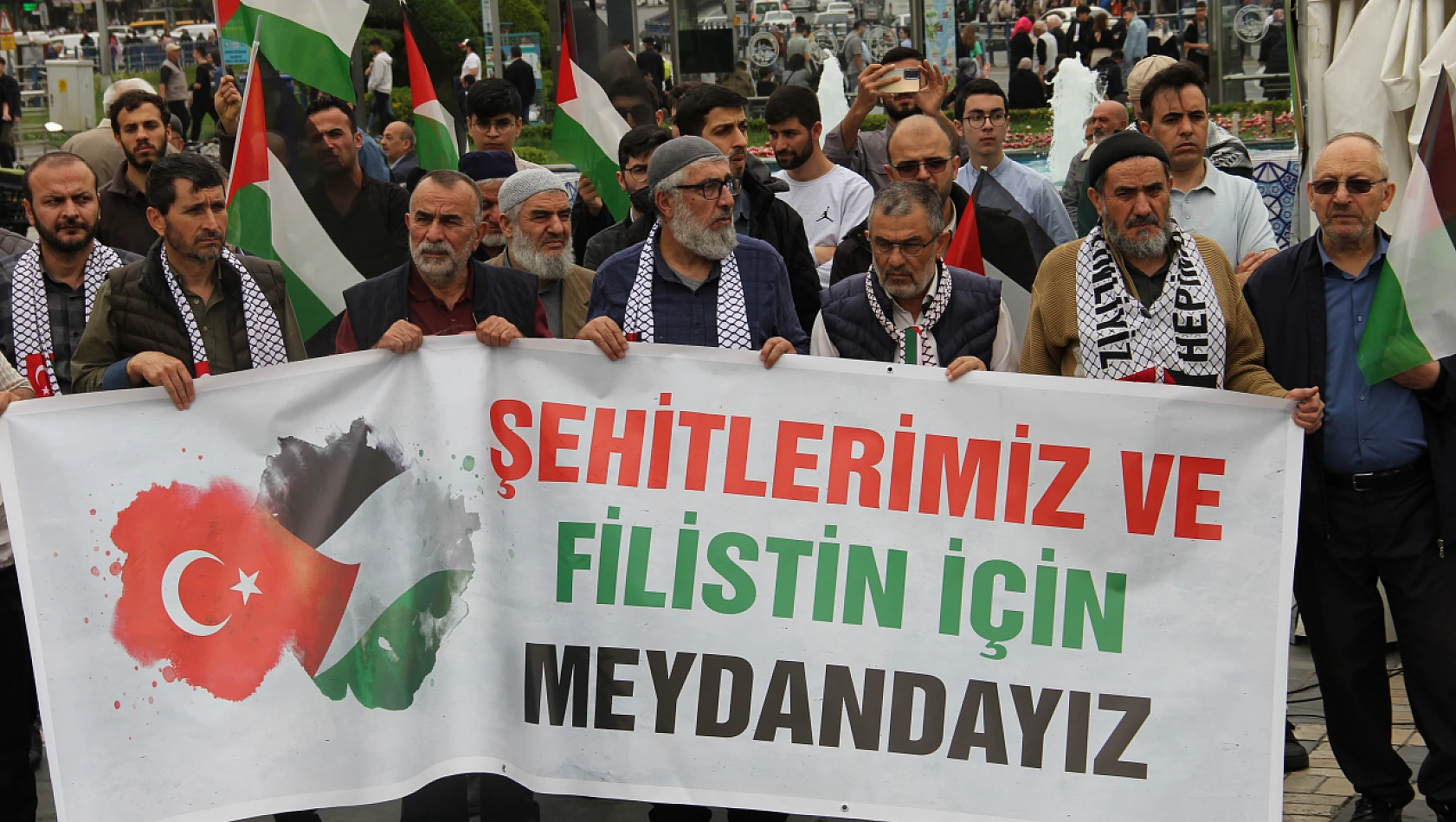 Kayseri'de Filistin'e destek protestosu düzenlendi