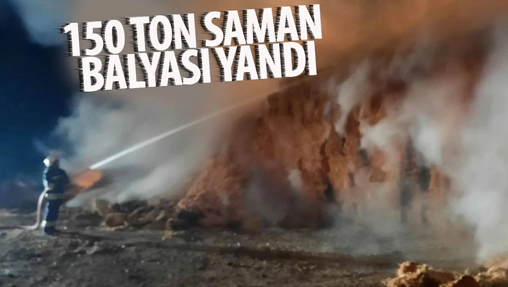 Konya'da 150 ton saman balyası yandı!
