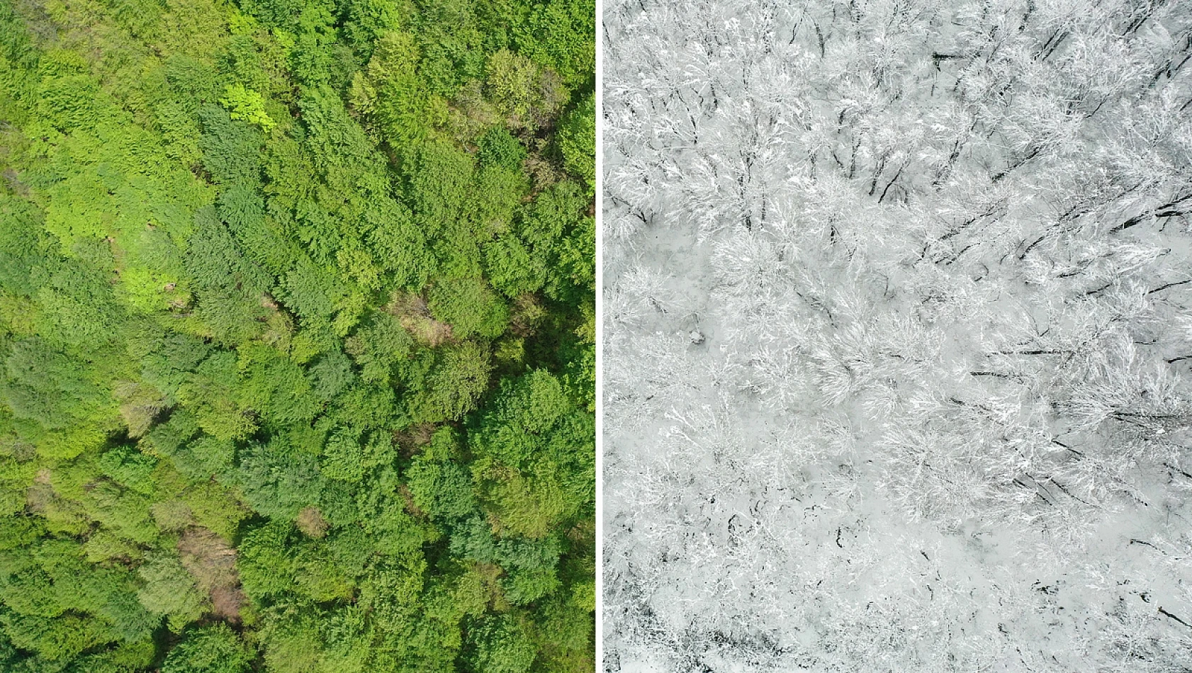 Uludağ'ın baharla buluşması dronla görüntülendi