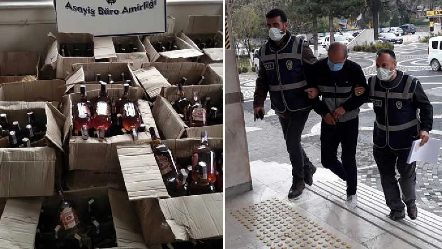 Konya Akşehir'de gümrük kaçağı 434 şişe kaçak içki ele geçirildi