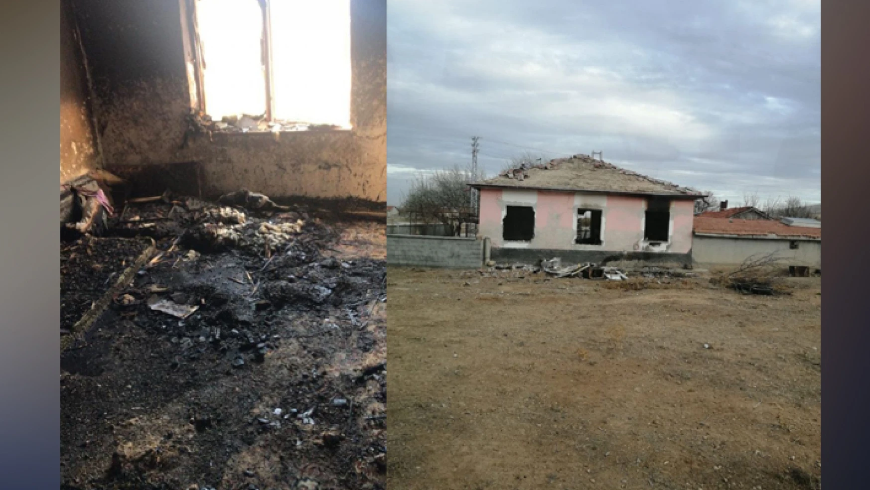 Altınekin'de bir evde çıkan yangın hasara neden oldu