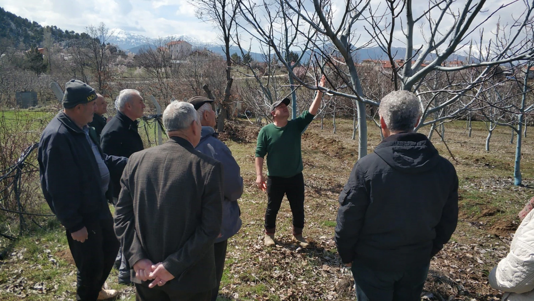 Beyşehir'de çiftçilere uygulamalı ağaç bakım eğitimi