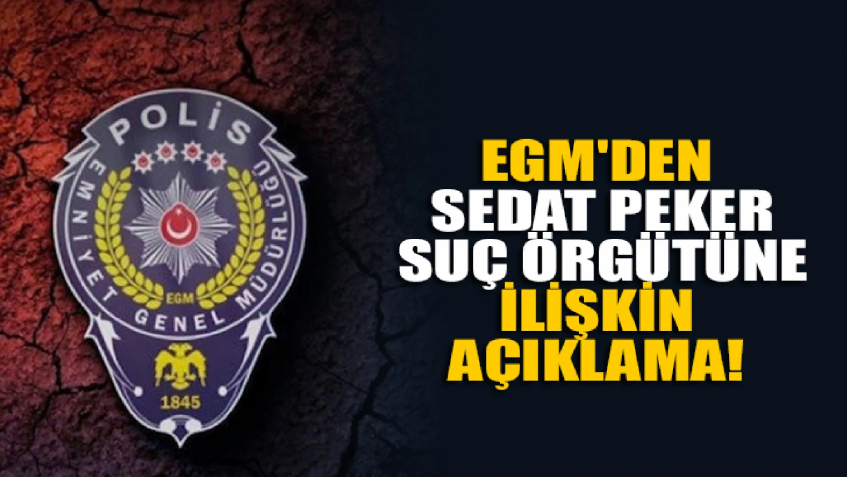 EGM'den Sedat Peker suç örgütüne ilişkin açıklama!