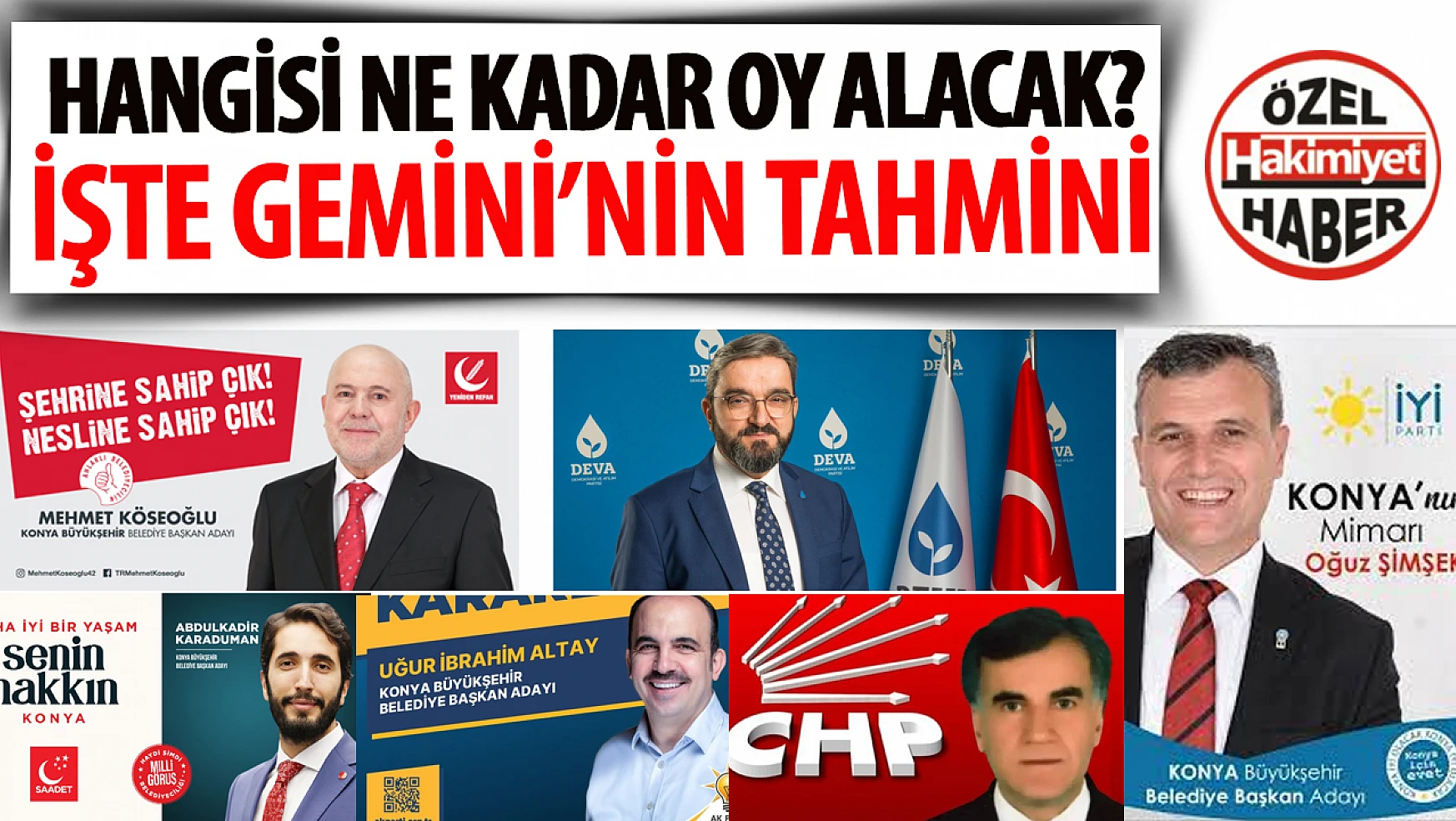 Gemini Yapay Zeka Tahmini: Konya Büyükşehir Belediye Seçimleri için Oy Oranları Belli Oldu