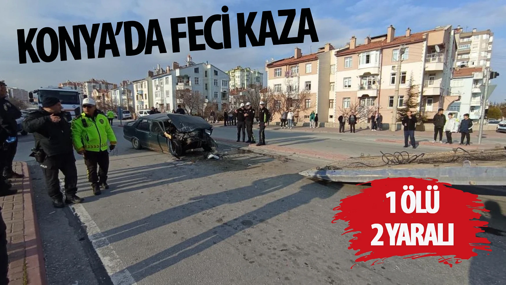 Konya'da feci kaza! Otomobil arkadan minibüse çarptı: 1 ölü, 2 yaralı