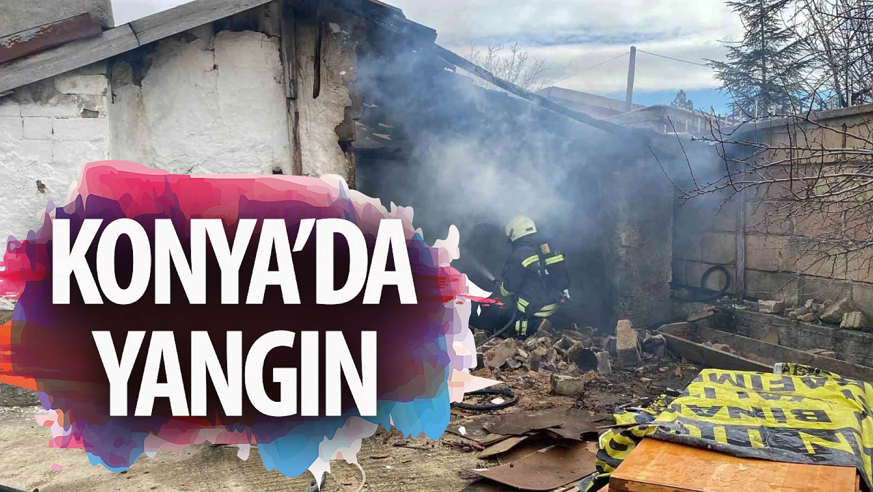 Konya'da müstakil evin aşhanesinde yangın