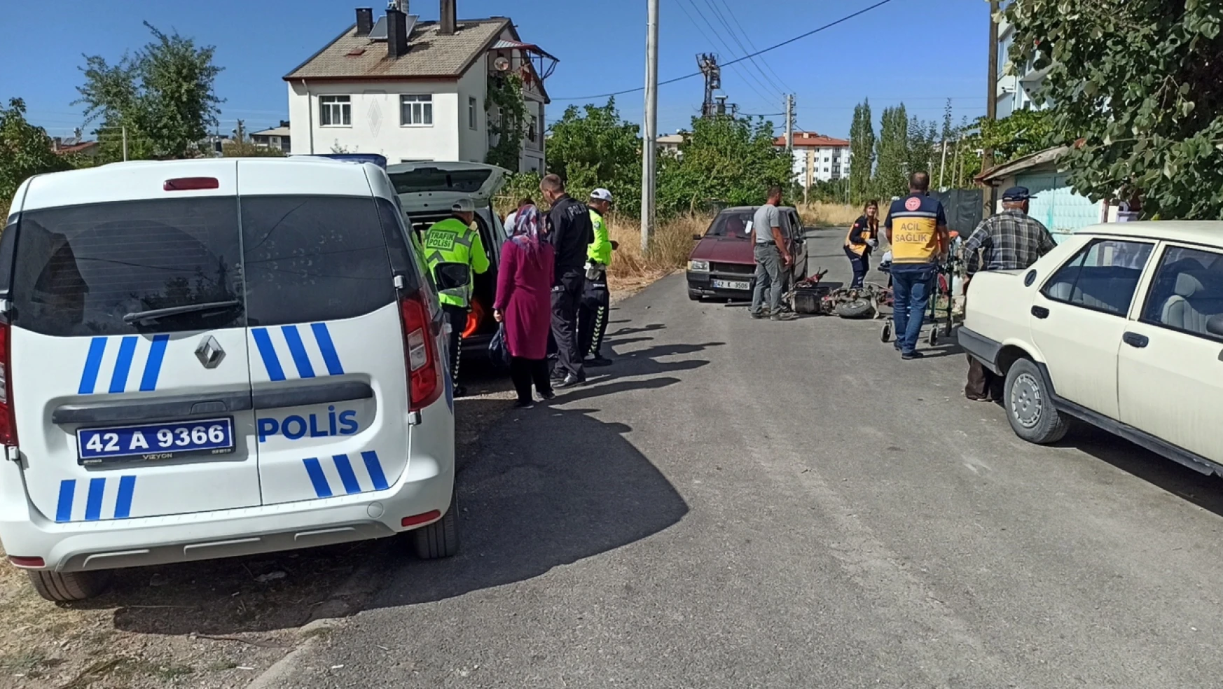 Konya'da otomobil ile elektrikli bisiklet çarpıştı: 2 yaralı