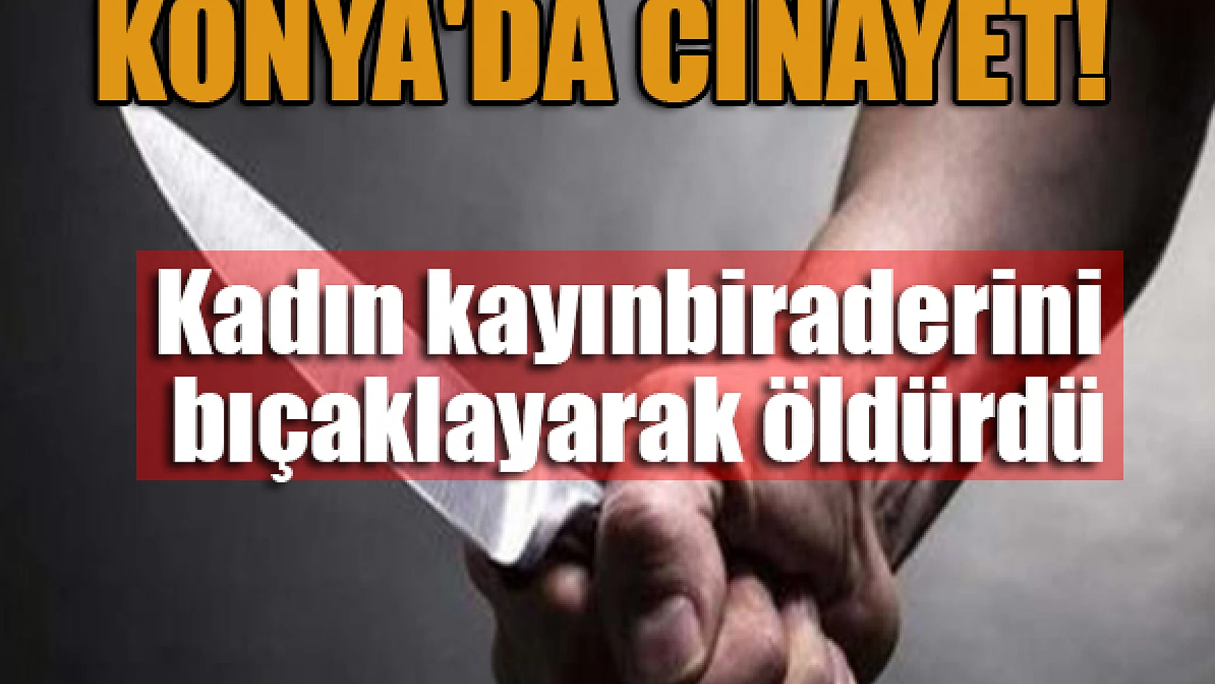  Konya'da cinayet! Kadın kayınbiraderini bıçaklayarak öldürdü