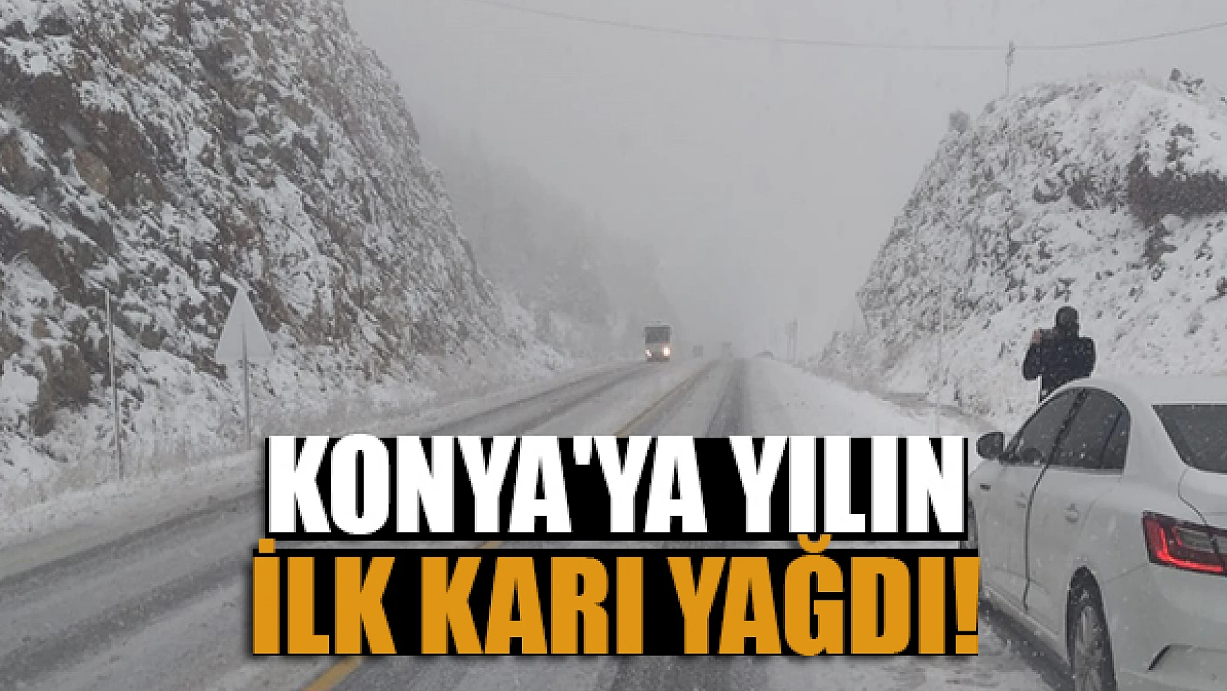 Konya'ya yılın ilk karı yağdı!