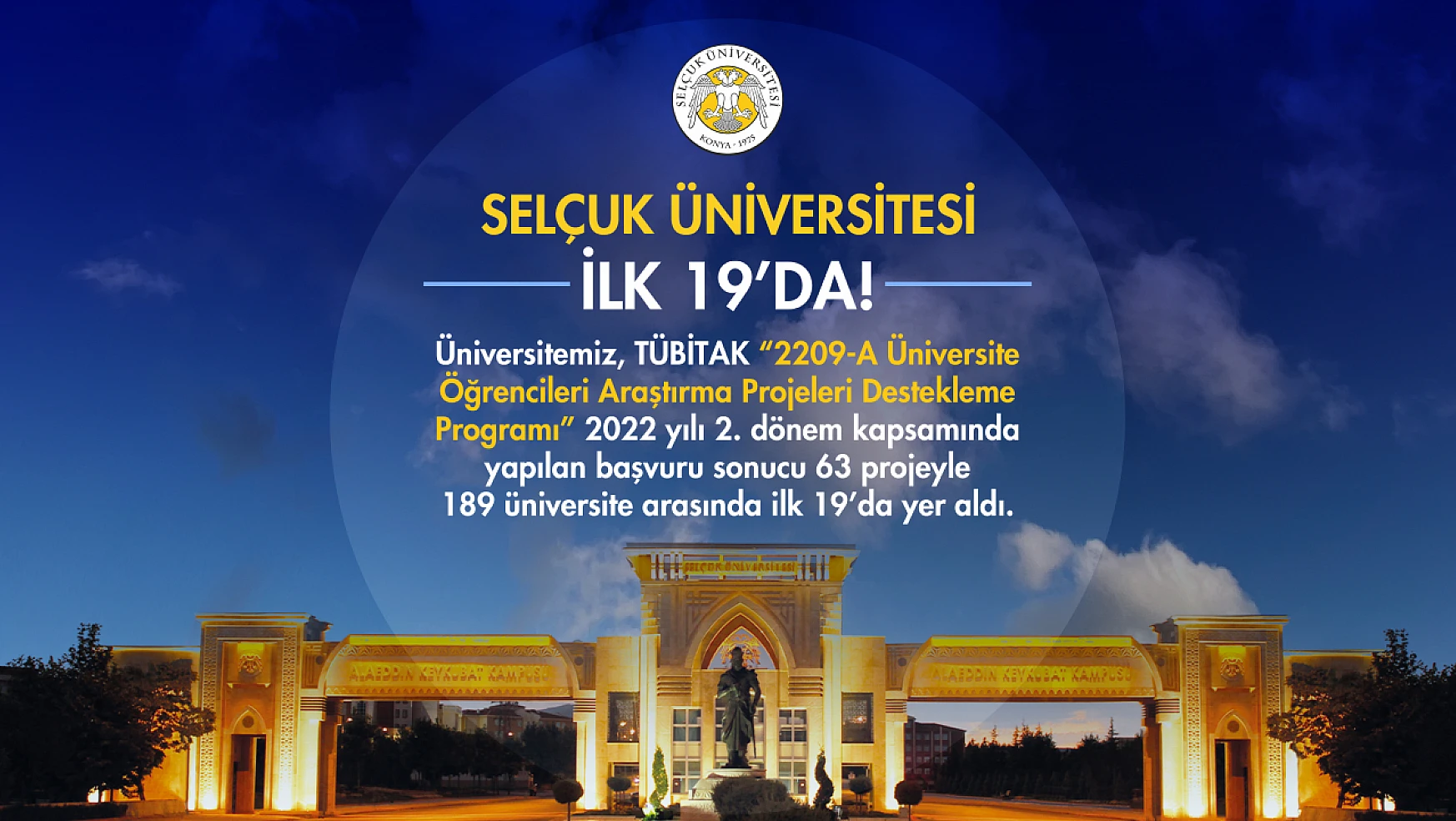 Selçuk Üniversitesi, TÜBİTAK projeleriyle Türkiye'de ilk 19'da yer aldı