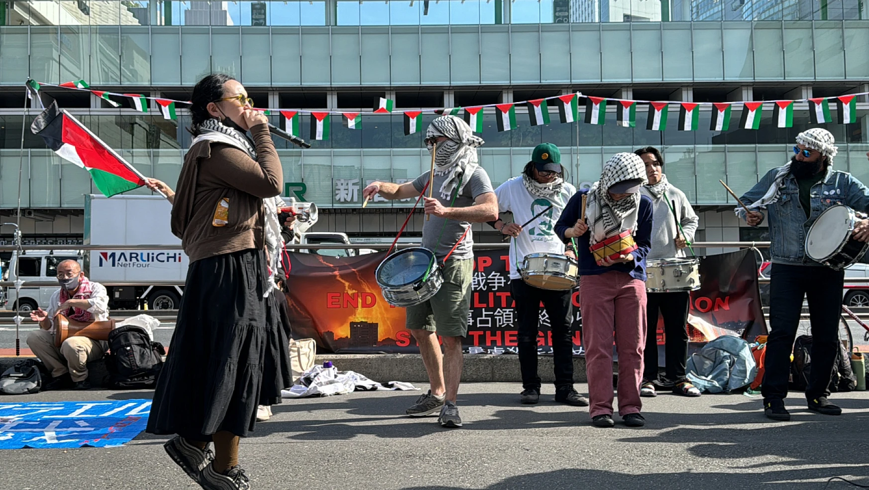 Tokyo'da Filistin için protesto düzenlendi