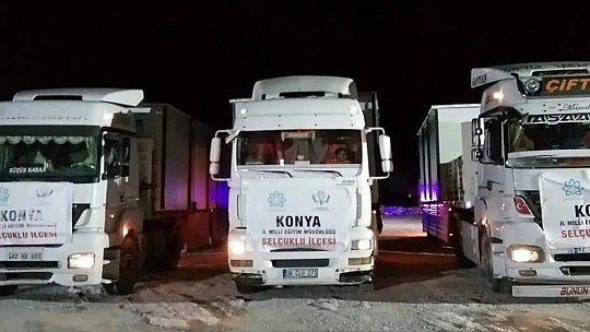 Konya MEM deprem bölgesine 11 konteyner gönderdi