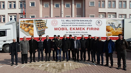Karatay Kılıçarslan Bist Mtal'de Üretilen Mobil Fırın Hatay'a doğru yola çıktı