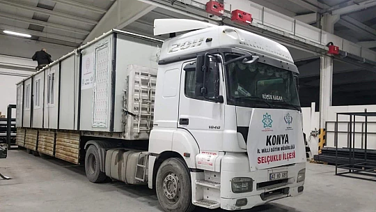 Konya MEM deprem bölgesine 11 konteyner gönderdi