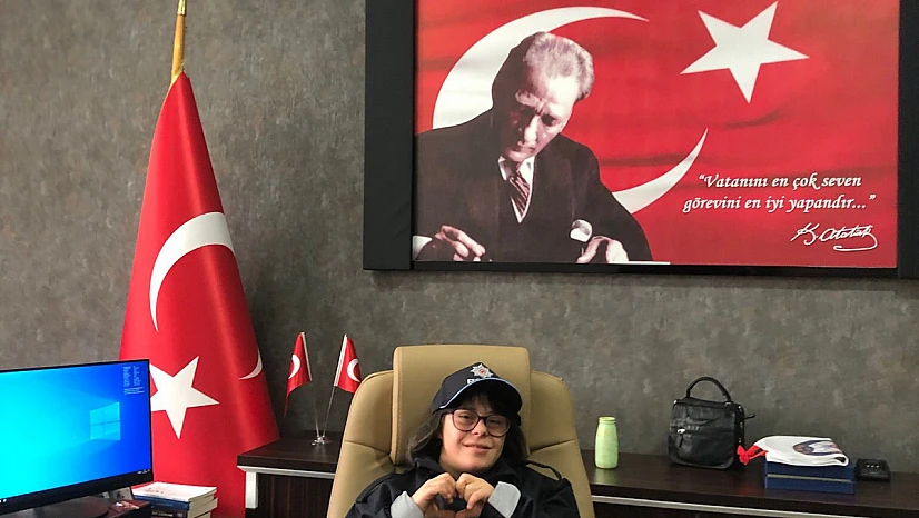 Down sendromlu kızın polis olma hayali gerçek oldu