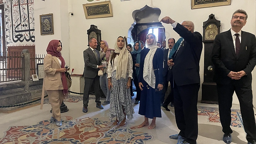 İlham Aliyev'in eşi Mihriban Aliyeva Mevlana Müzesi'ni ziyaret etti